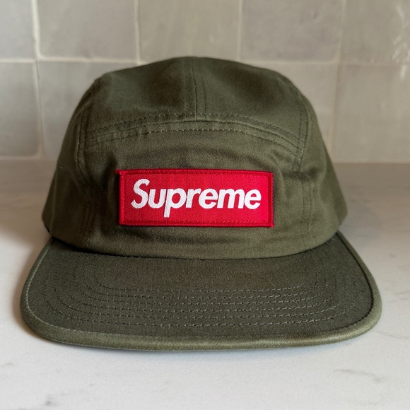 Supreme Olive Green Red Logo Utility Camp Cap 5 Panel Spring Summer 2013 SS13 - Picture 1 of 4